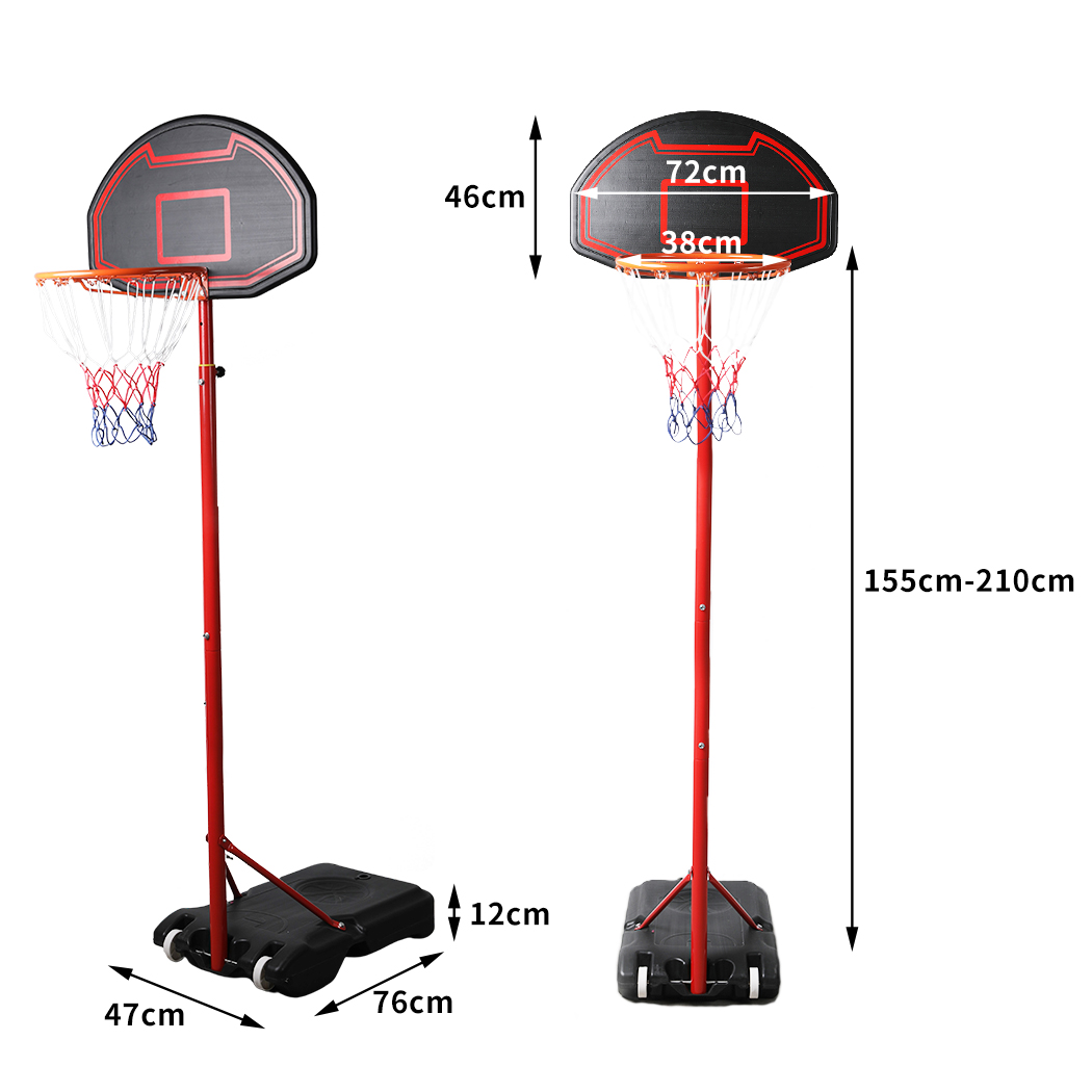 Portable 2.1M Adjustable Basketball Hoop Stand System Ring for Kids -  Toymodo