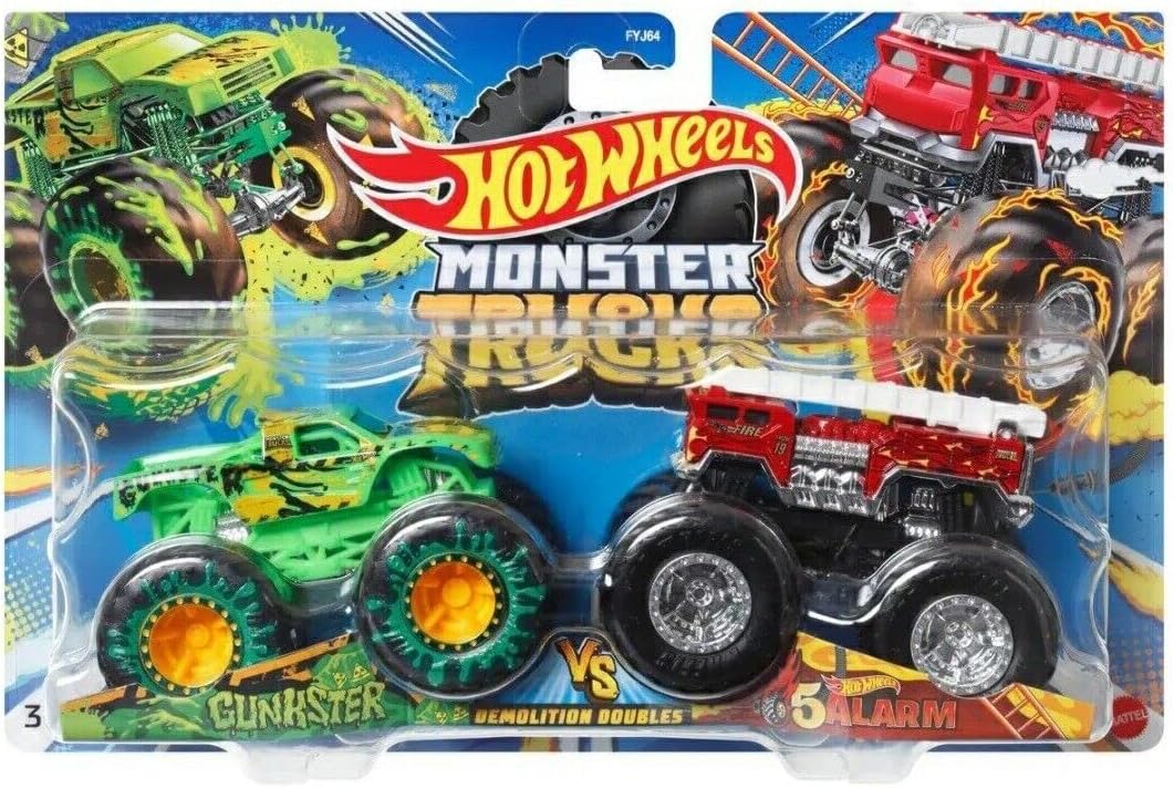 hot wheels monster truck gunkster vs 5alarm